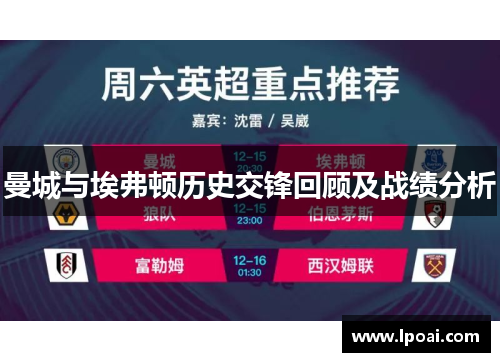 曼城与埃弗顿历史交锋回顾及战绩分析